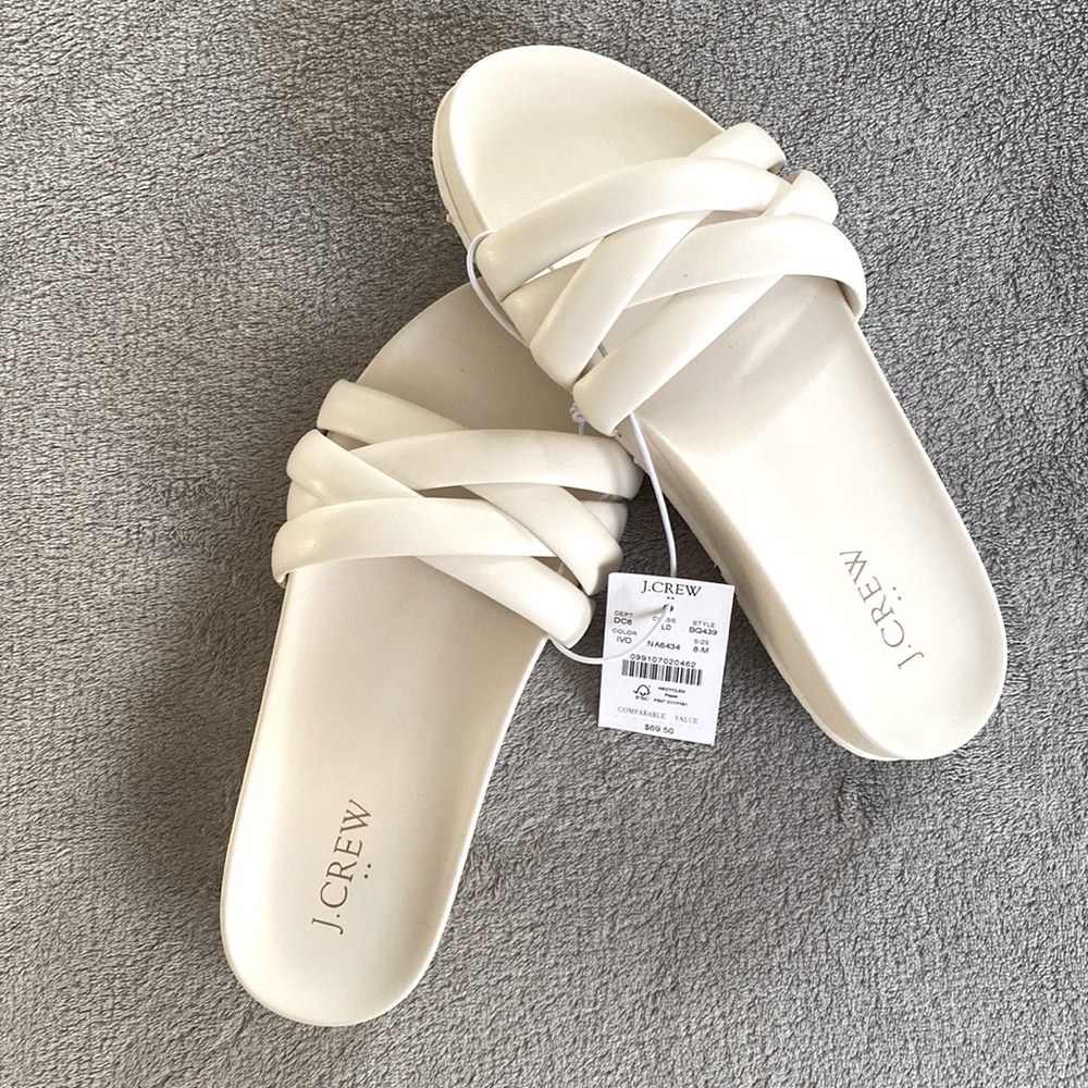 NWT J. Crew Crisscross Slide Sandals